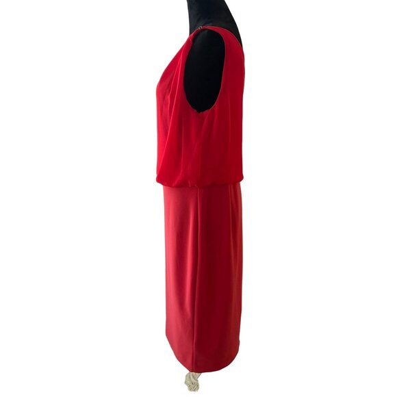 Lauren Ralph Lauren Women's 12 NWT Black Label One Shoulder Red Elegant Dress - Picture 4 of 8